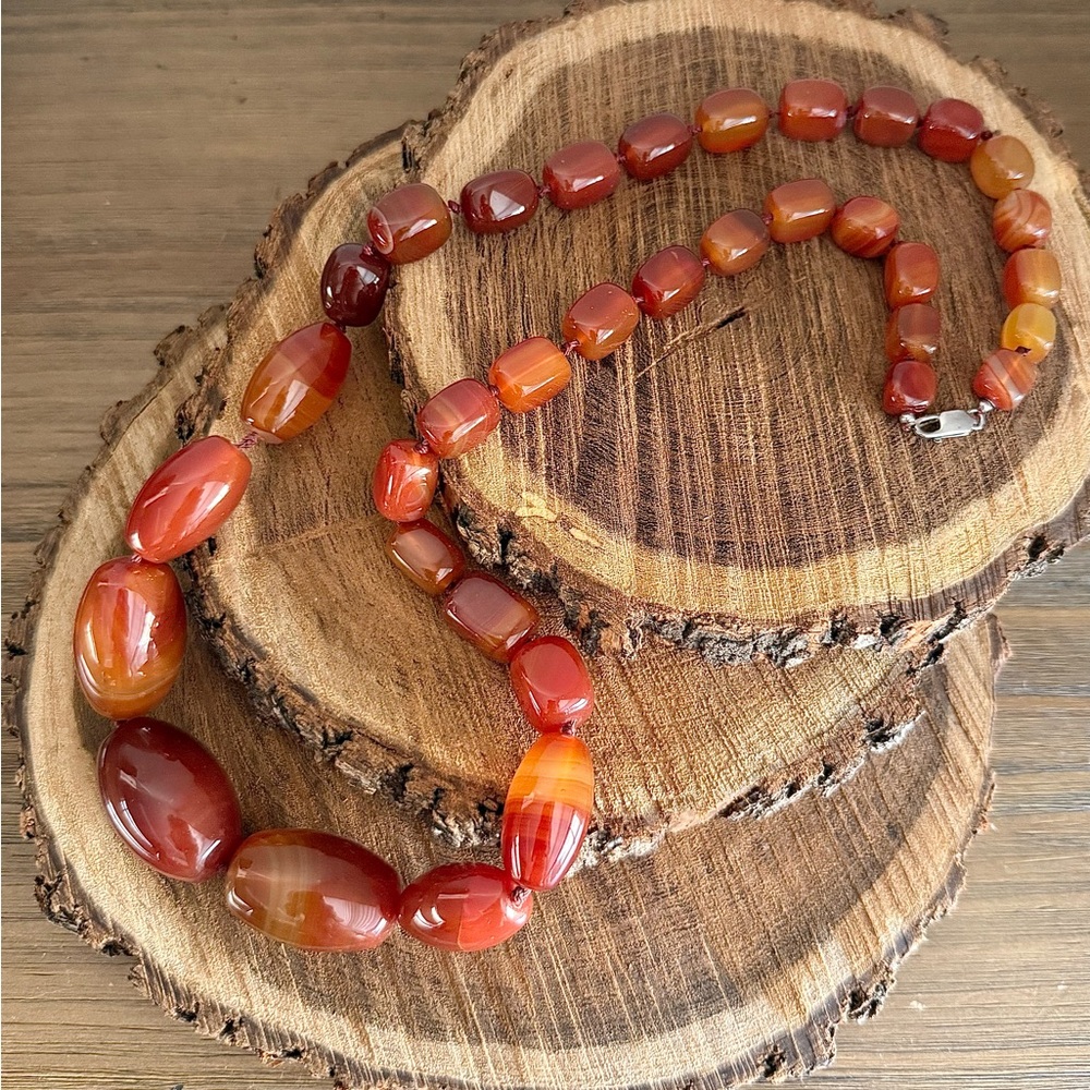 Carnelian Agate Multi Bead Necklace